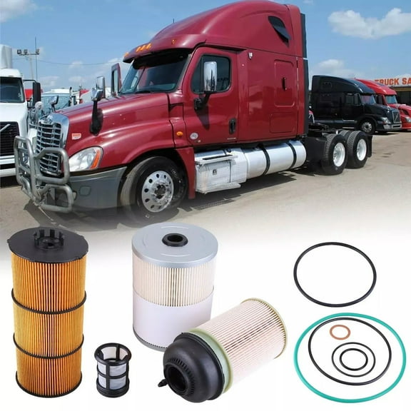 Oil & Fuel Filter Kit Fit PF9908 LF17511 P551011 For Freightliner DD13 DD15 DD16