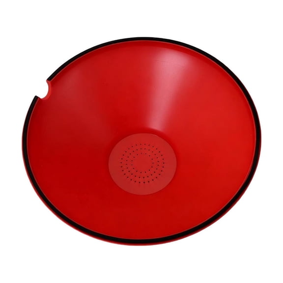 Oil Funnel,Grease Drainer & Food Strainer - Reusable Colander for Kitchen Oil Filtering,Food Prep,9.05 Inch,Red
