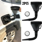 Oil Funnel with Hose, Wide Mouth Gas Funnel, Plastic Long Neck Oil Funnel with Detachable Spout and Filter, Flexible Right Angle Funnels for Water, Gasoline, Coolant, Engine Oil