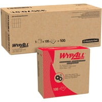 Wypall Oil Grease & Ink Cloths - Ready-To-Use Cloth8.80" Width x 16.80" Length - 100 / Box - 500 / Carton - White