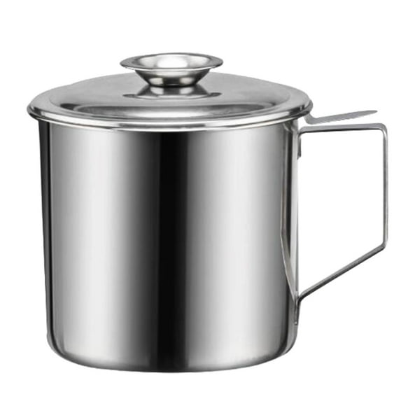 Oil Grease Pot Strainer Steel Stainless Container Can Dispenser Bacon Cooking Olive Household Fat Filter Jar Canister