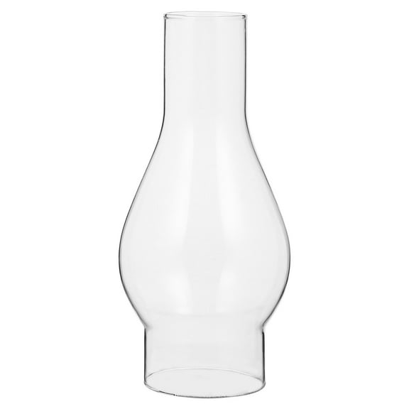 Oil Lamp Chimney Hurricane Lamp Glass Replacement Clear 2 Inch Base for Kerosene Lamp Shade(Flat Style 1P)