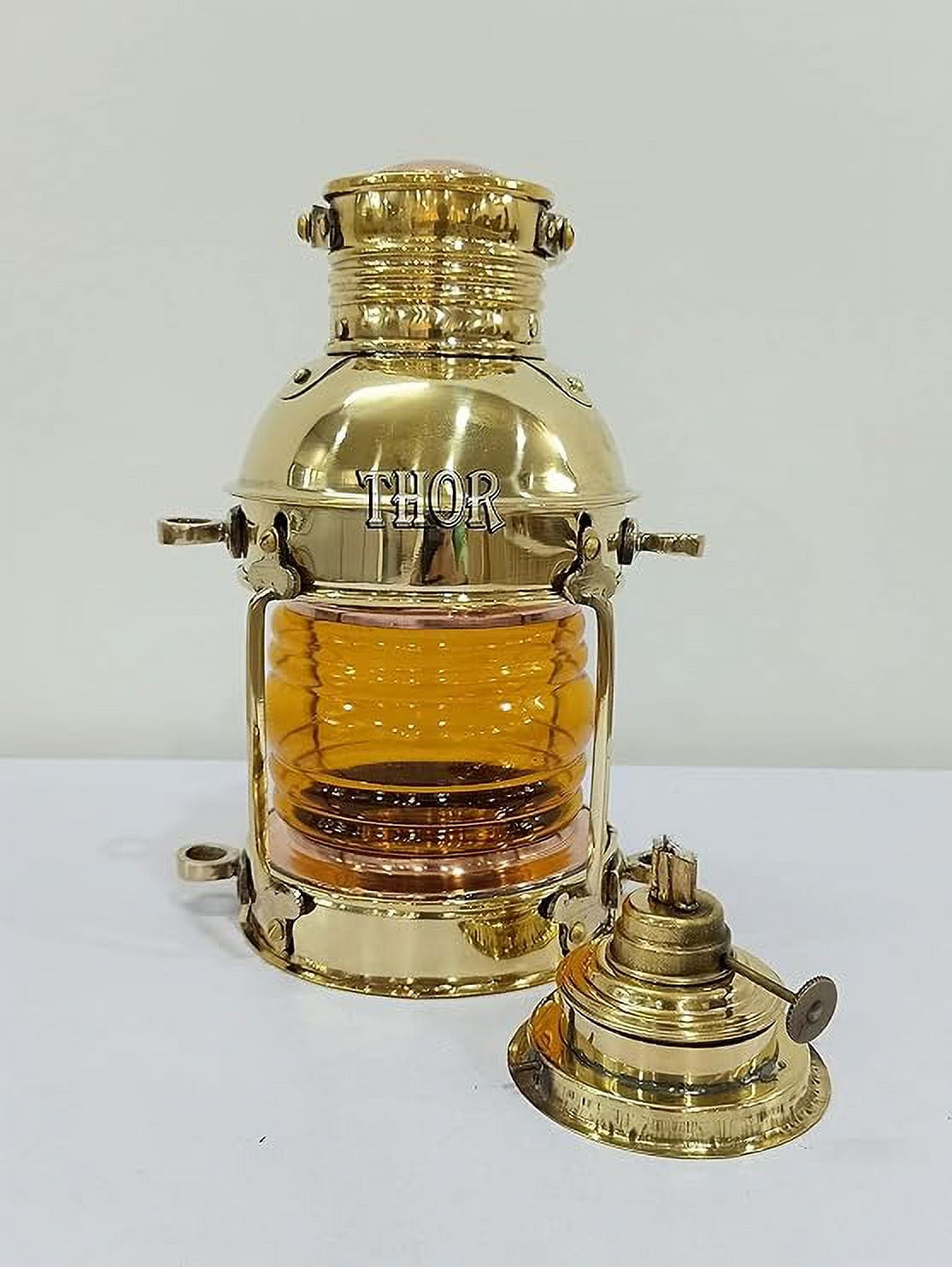 Oil Lamp Lantern Vintage Yellow Glass Clear Oil Lamps for Indoor Use Home Decor Lighting Yellow Glass Kerosene Lamp Rustic Classic Old Oil Lantern Antique Chamber Hurricane Lamp