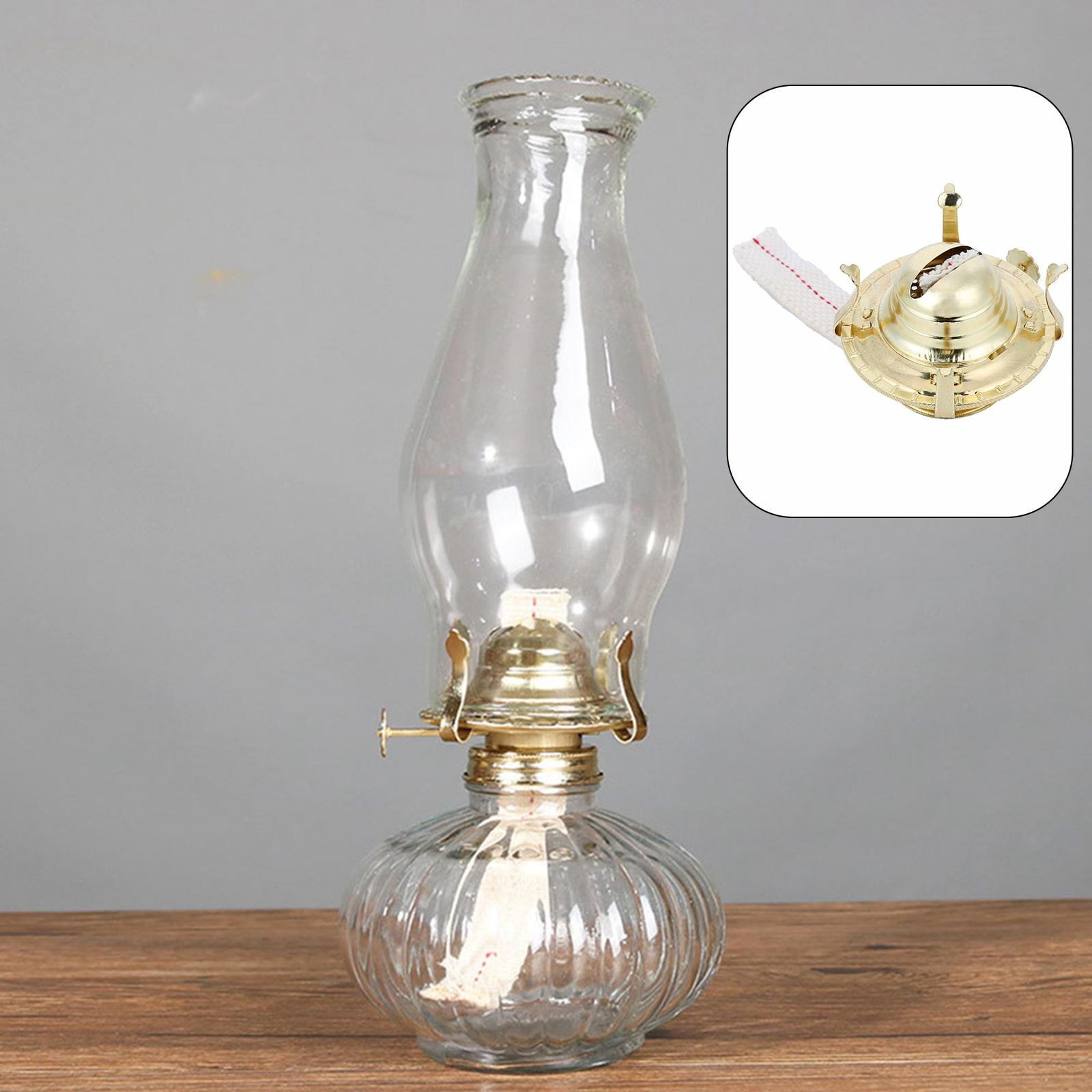 VINTAGE METAL SWIVEL KEROSENE OIL LAMP WICK WITH CHIMNEY