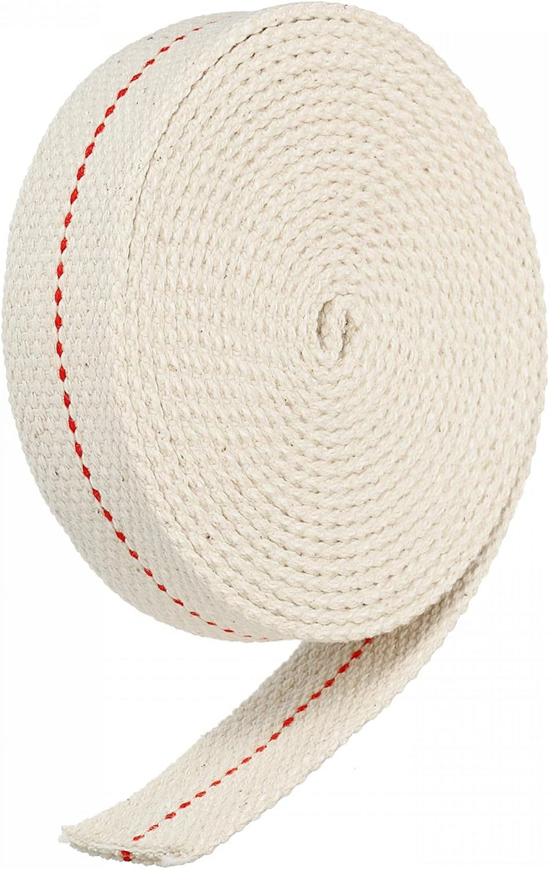 Oil Lamp Wick 1 Inch Flat Wide 10 Foot Cotton Lanterns Wick with Red Stitch for Kerosene Burner Lighting