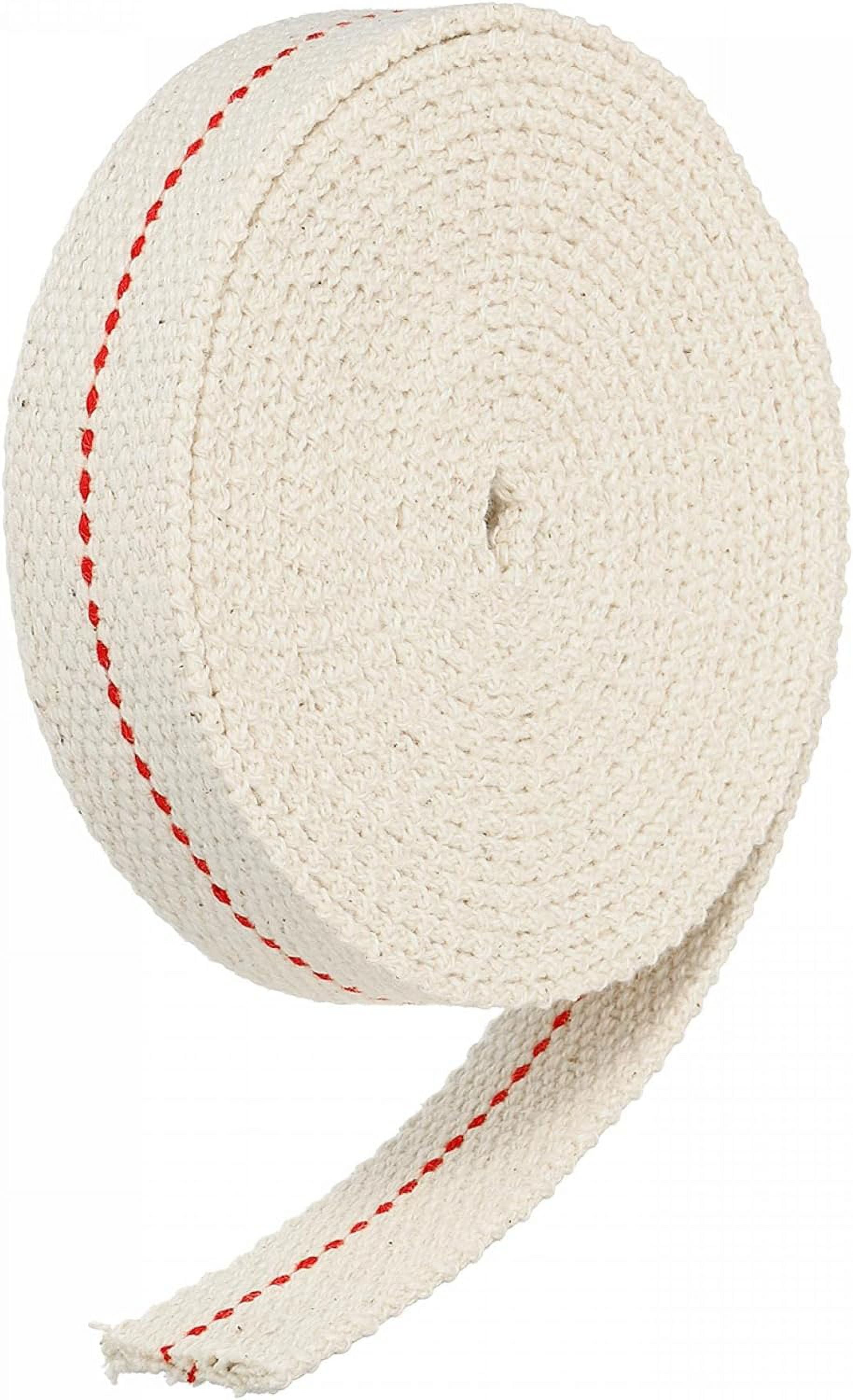Oil Lamp Wick 7/8 Inch Flat Wide 10 Foot Cotton Lanterns Wick with Red Stitch for Kerosene Burner Lighting