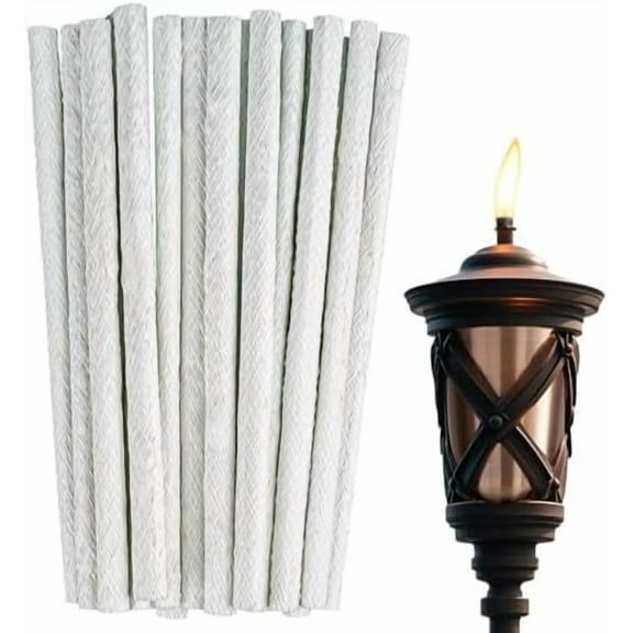 Oil Lamp Wicks - 20 Pcs Lantern Wick Long Life Fiberglass Torch Wicks Replacement Wicks Wine Bottle Wick for for Lighting Garden Lights DIY Homemade Torch Decor(1/2 inch x 9.85 inch)