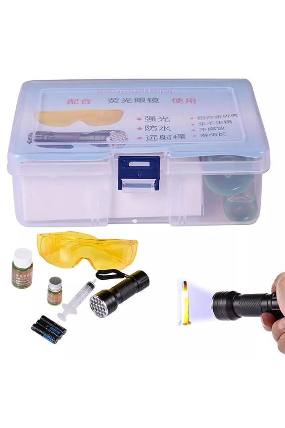 Oil Leak Detection Kit, Coolant Leak Detection Kit with UV Protective Glasses, Engine Oil Leak Detecting Tools, Conditioning Refrigerant Leak Detection Kit Tools, Car Accessories Replacement