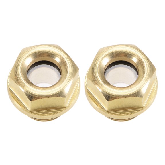 Oil Liquid Level Gauge Sight Glass M12x1.5mm Male Threaded Brass Air Compressor Fittings with O-Ring Yellow 2Pcs
