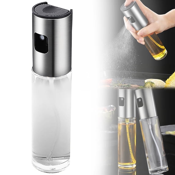 Oil Mister For Air Fryer Oil Sprayer For Cooking Refillable Olive Oil Spray Bottle For Fryer Oil Vinegar Portable Glass Kitchen Gadget For BBQ Salad Roasting Grilling Local Stock