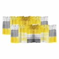 thumbnail image 1 of Oil Painted Yellow Grey Curtain Valances for Windows, Kitchen Valance Window Treatments Panel 2 Pack, Artwork Geometric Modern Abstract Rod Pocket Short Curtains for Bathroom Bedroom 42 x 18 Inch, 1 of 8