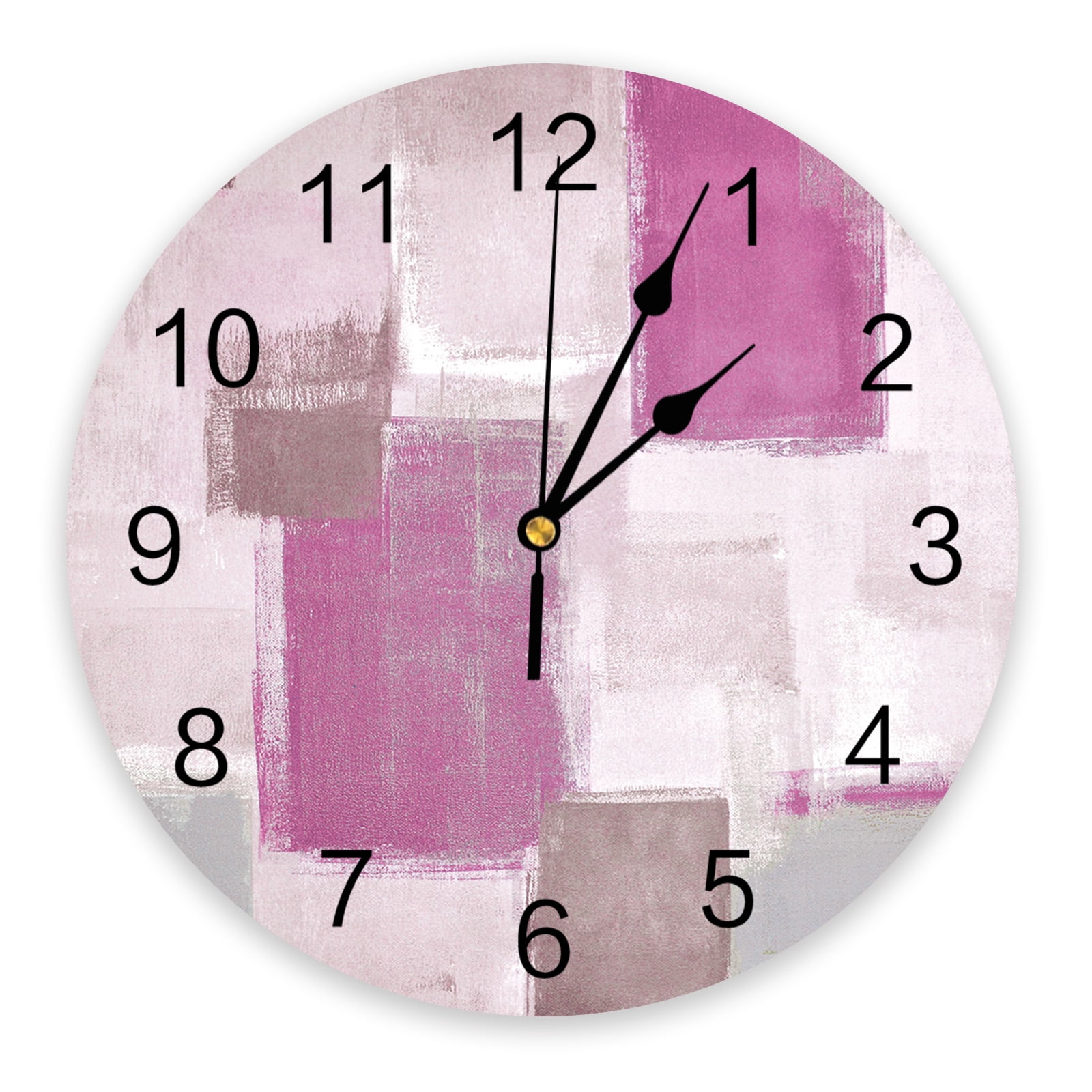 Oil Painting Abstract Geometric Blue 3D Wall Clock Modern Design Living ...