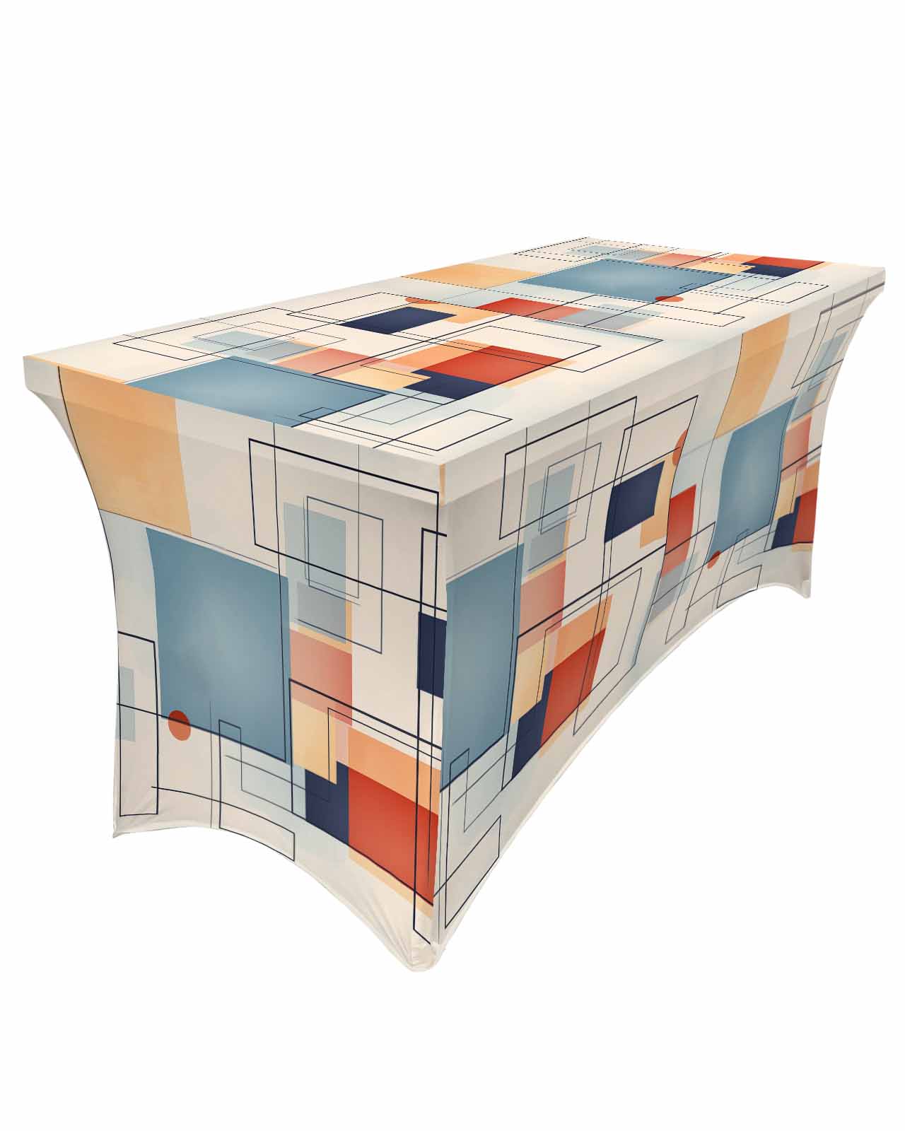 Oil Painting Abstract Hand Painted Vintage Elastic Table Skirt Wedding