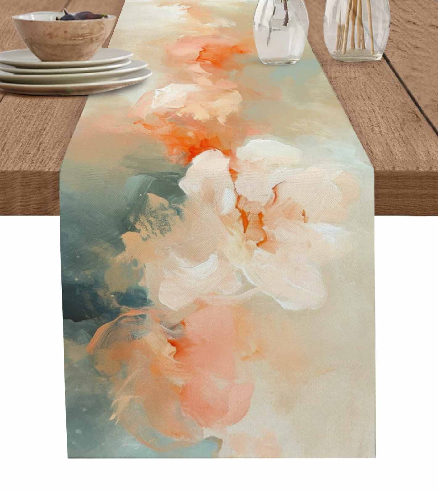 Oil Painting Abstract Modern Art Table Runner Wedding r Table Runner ...