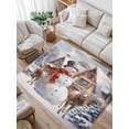 thumbnail image 1 of Oil Painting Area Rug for Bedroom 2.7x5 Ft Christmas Snowman Elk Elf Super Soft fuzzy Throw Rug Non-Slip Fluffy Plush Indoor Floor Carpet for Living Room Nursery Home Decor, 1 of 8