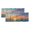 thumbnail image 1 of Oil Painting Beach Curtain Valances for Windows, Kitchen Valance Window Treatments Panel 2 Pack, Artwork Abstract Sky Modern Rod Pocket Short Curtains for Bathroom Bedroom 42 x 12 Inch, 1 of 8