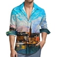 thumbnail image 1 of Oil Painting Blouses Mens Starry Night Shirt Long Sleeve Cool Fashion Casual Shirts Autumn Graphic Tops Plus Size 4XL, 1 of 7