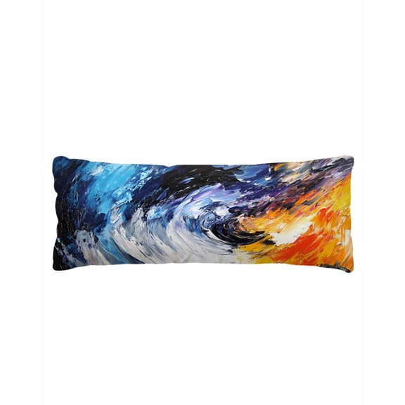 Oil Painting Body Pillow Cover 20 x 54 Inch Decorative Pillow Cover Modern Abstract Colorful Smear Aesthetic Lumbar Pillowcase Seasonal Rectangle Cushion Case for Couch Sofa Bed Living Room