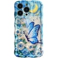 thumbnail image 1 of Oil Painting Butterfly Rose Flower Moon Glossy Soft  for iPhone Case (Blue,iPhone 14 Pro Max), 1 of 7