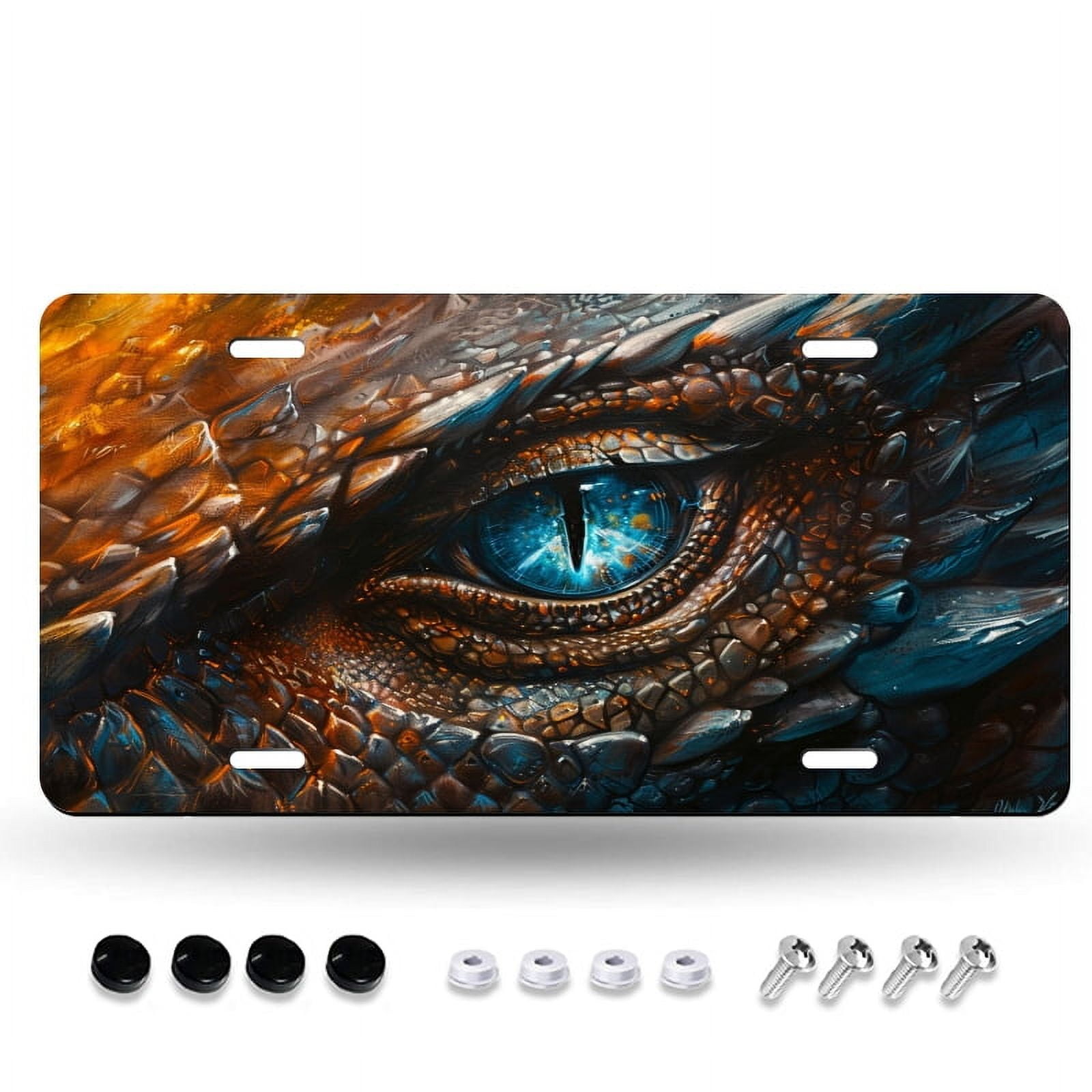 Oil Painting of The Eye and Scales of Epic Dragon License Plate Frame ...