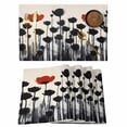 thumbnail image 1 of Oil Painting Floral Placemats Set of 2, Abstract Red Black Flowers Plant Linen Texture Non-Slip Place Mats Washable Table Mats for Kitchen Dining Table Decorations Indoor/Outdoor, 1 of 9