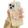 thumbnail image 1 of Oil Painting Flower Phone case, Wave Border, Silicone Material, Small Fresh Style, Cute Phone case, Ladies Favourite, for iPhone 15 14 13 12 11 Pro Max Phone case (Blue,iPhone 11 pro max), 1 of 8