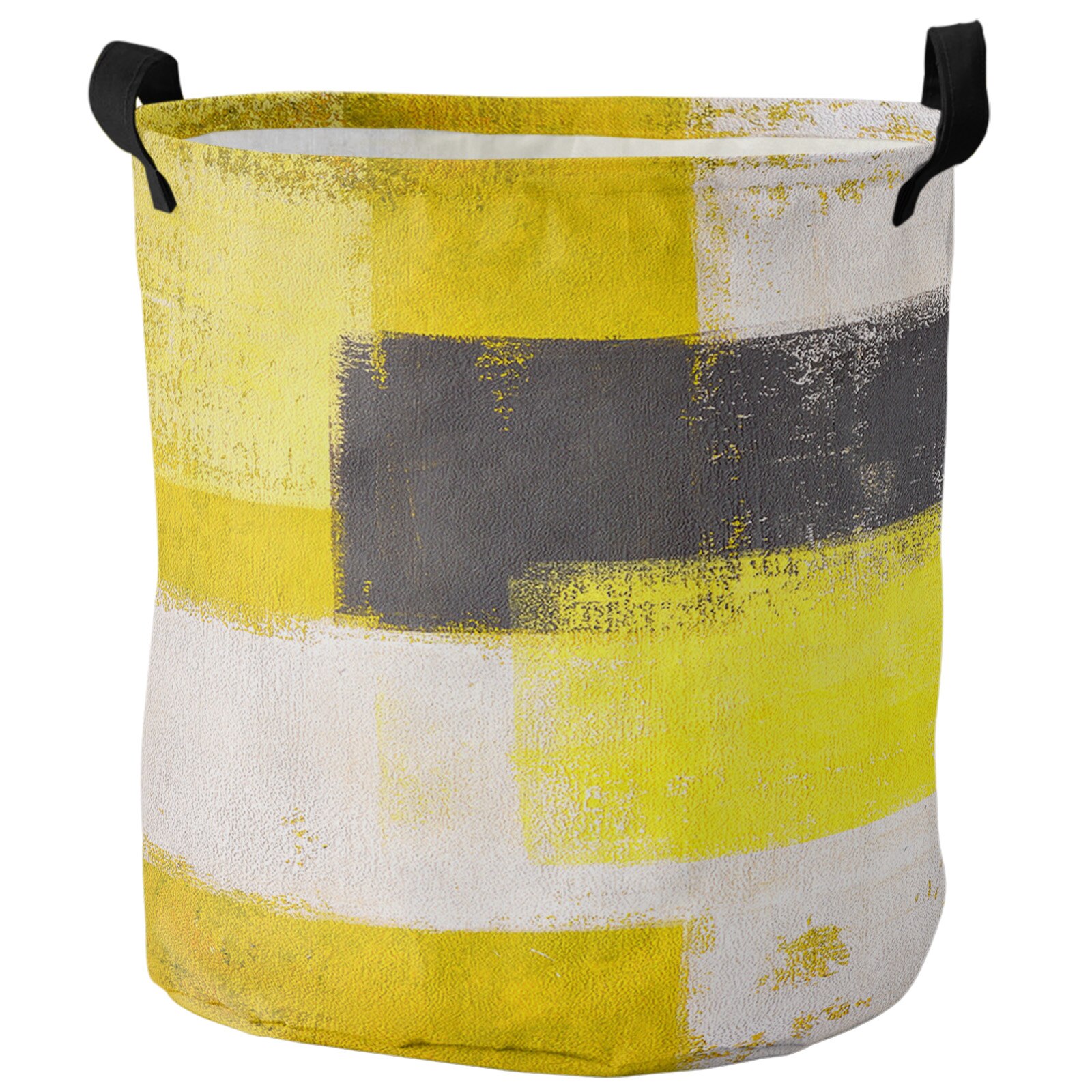 Oil Painting Geometric Yellow Dirty Laundry Basket Waterproof Clothes