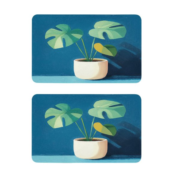 Oil Painting Green Flower 2 Pack 4x2.5 Inch Magnetic Stickers Thick and Strong for Fridge Dishwasher Teaching