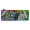 thumbnail image 1 of Oil Painting Of A Cat RGB Gaming Mouse Pad Large Keyboard Mat Rubber Base 13 Light Modes, 1 of 6