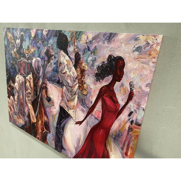 Oil Painting Print, African Singer Wall Decor, Jazz Musicians Art, African Pianist Poster, Jazz Wall Art, Jazz Singer Printed Canvas, Canvas Wall Decor - Rolled Canvas