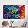 thumbnail image 1 of Oil Painting Print, Different Color Canvas Art, Contemporary Canvas Art, Colorful, Abstract Artwork, Modern Printed Canvas, Colorful Art Canvas, Canvas Wall Decor - 3P-Natural Framed, 1 of 9
