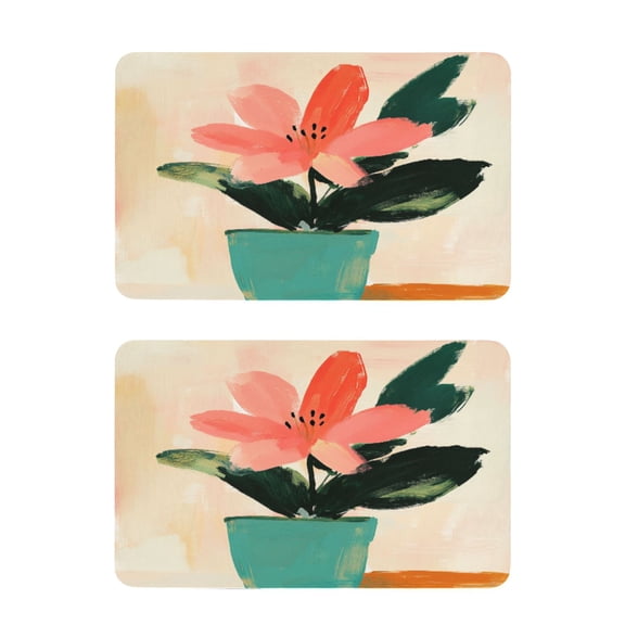 Oil Painting Red Flower 2 Pack 4x2.5 Inch Magnetic Stickers Thick and Strong for Fridge Dishwasher Teaching