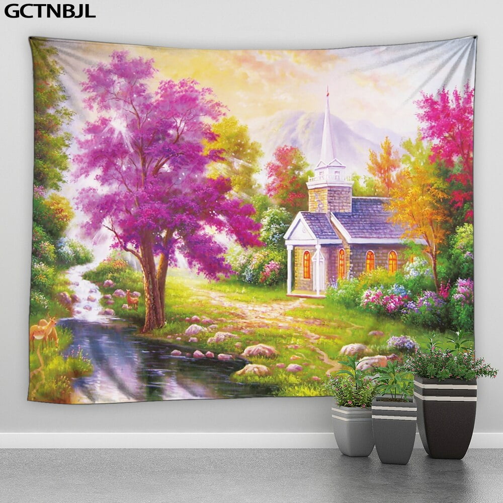 FENDROM Nature Green Tree Of Life Wall Tapestry | 3D Print Forest Landscape For Bedroom, Living Room & Dorm Decor