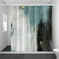 thumbnail image 1 of Oil Painting Shower Curtain Modern White Black Abstract Waterproof Marble Room Partition Teal Green Marble Fabric Curtains Ideal for RV or Home Decor (72"x72), 1 of 6