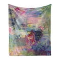 thumbnail image 1 of Oil Painting Soft Flannel Fleece Throw Blanket, Contemporary Paint Print of Hazy Brushstroke Mixed Colors in Pastel Tones, Cozy Plush for Indoor and Outdoor Use, 70" x 90", Multicolor, by Ambesonne, 1 of 5