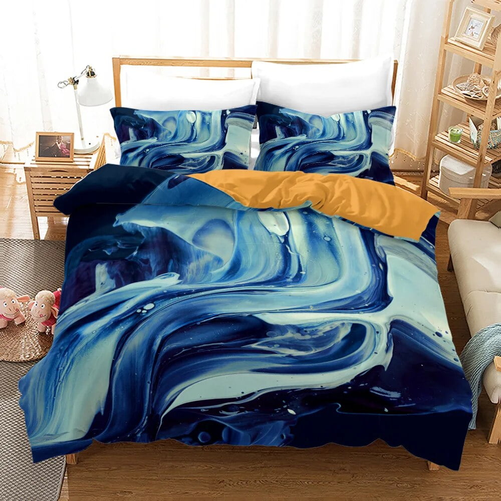 Oil Painting Style Duvet Cover King/ Size Modern Trendy Abstract Orange
