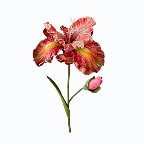 Oil Painting Style Iris Artificial Flower Bouquet, EVA Touch Faux Flowers Home Decor, Natural Style Floral Arrangement, Living Room and Bedroom Centerpiece Gift
