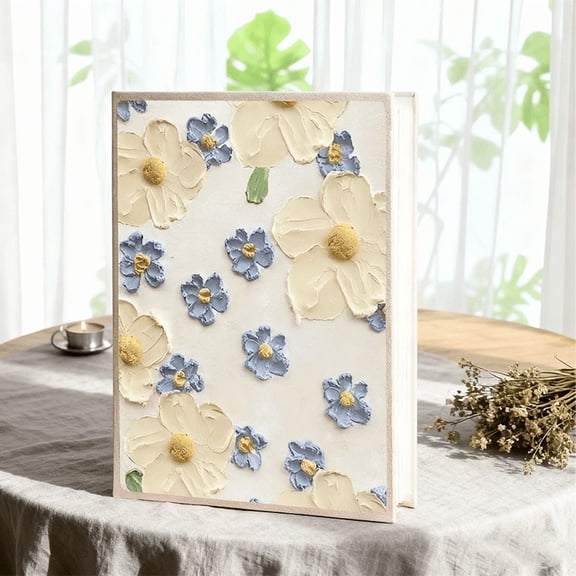Oil Painting Style Photo Album, Holds 200 4x6 Photos, Pastel Blue & Golden Butterfly Floral Cover, Durable Binding, Elegant Wedding, Travel, Birthday Memory Book, Perfect Gift for Valentine's Day