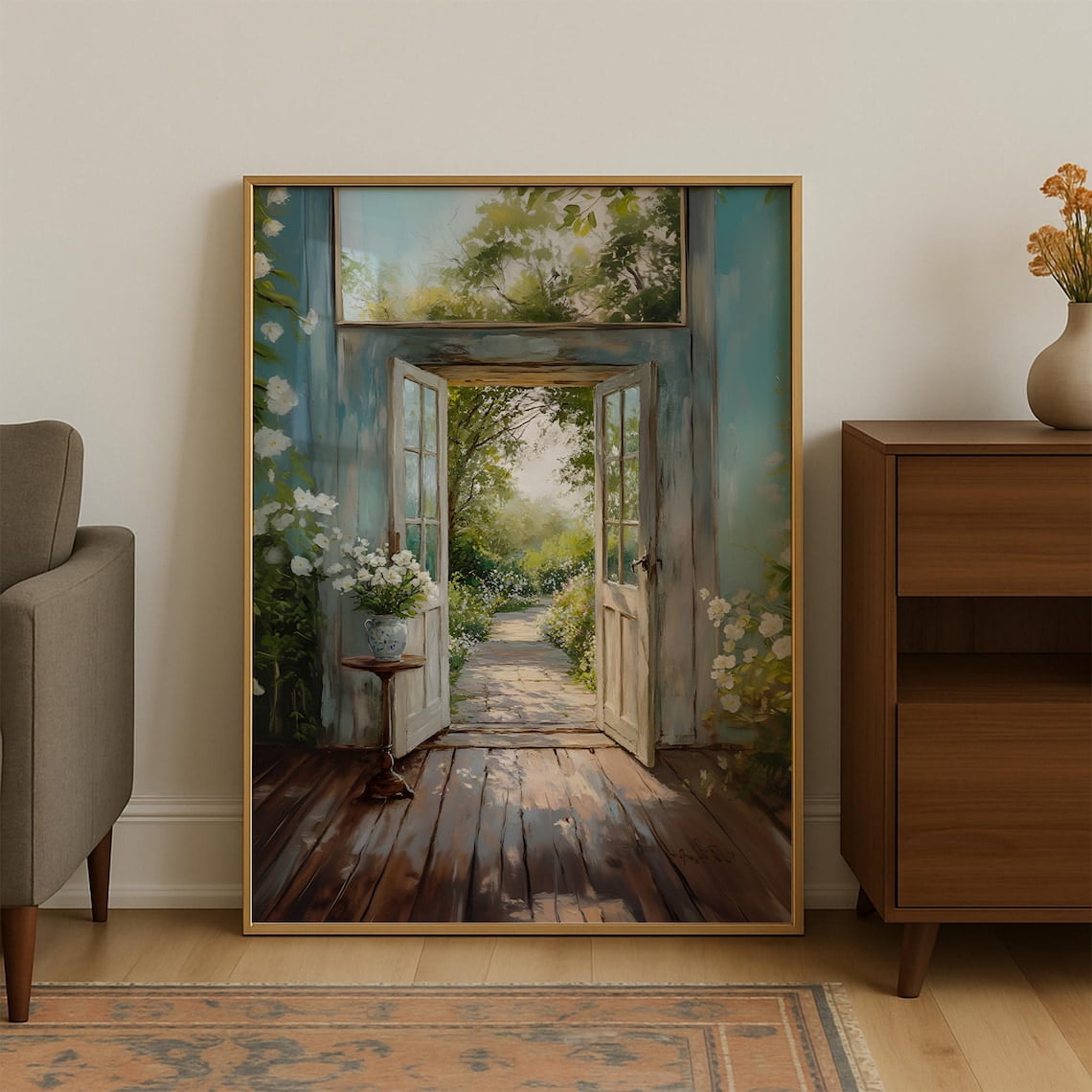 Photo inspiration: Fresh Look at Oil Painting Style Retro Landscape Rustic Vintage Wall Art Print