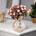 thumbnail image 1 of Oil Painting Style Small Tea Rose & Rosebud Artificial Flower Bouquet | Faux Floral Arrangement for Home Decor Photography & Gifts | 1 Piece, 1 of 9