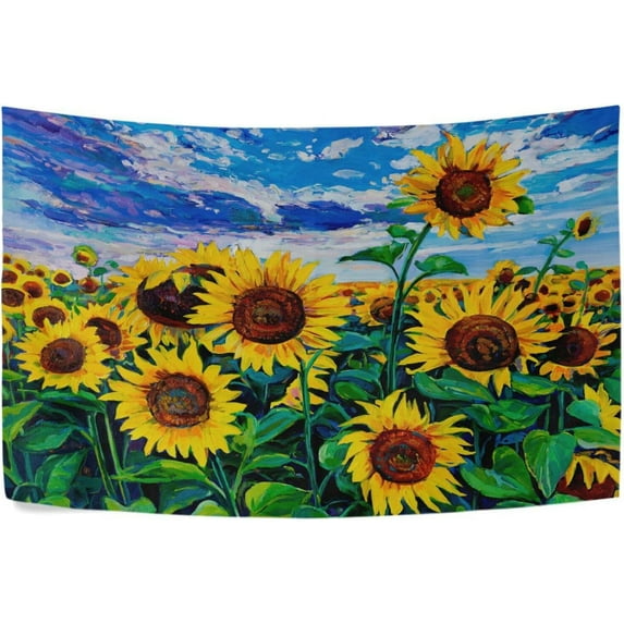 Oil Painting Sunflower Tapestry Aesthetic Tapestry Wall Hanging 90" x 60" Inches Home Decor Gifts