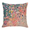 thumbnail image 1 of Oil Painting Throw Pillow Cover Retro Art Gorgeous Pink Art Texture Sense Cotton Linen Cushion Cover Throw Pillow Case with Invisible Zipper for Couch Sofa Bed Chair Car 16x16 Inch, 1 of 9