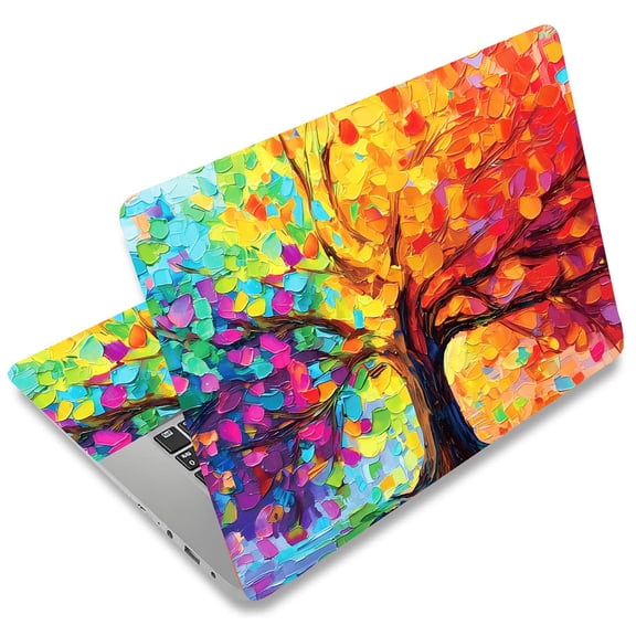 Oil Painting Tree Notebook Skin Sticker Cover Decal Laptop Protector Notebook PC Computer Art Protector Universal Reusable Personalized Notebooks Decal Fits 12-15.6 inch Yellow Orange Blue