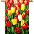 thumbnail image 1 of Oil Painting Tulips Flowers Blossom in the Meadow House Flag 28 x 40 Inch, Double Sided Outdoor Decorative Welcome Yard Flags for Home House Lawn Patio, 1 of 5