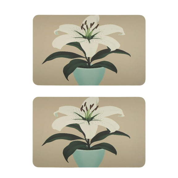 Oil Painting White Flower 2 Pack 4x2.5 Inch Magnetic Stickers Thick and Strong for Fridge Dishwasher Teaching