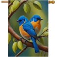 thumbnail image 1 of Oil Paintings Blue Birds in the Apple Tree Spring Scene Large Garden Flag 28 x 40 Inch, Double Sided Outdoor Decorative Welcome Yard Flags for Home House Lawn Patio, 1 of 5