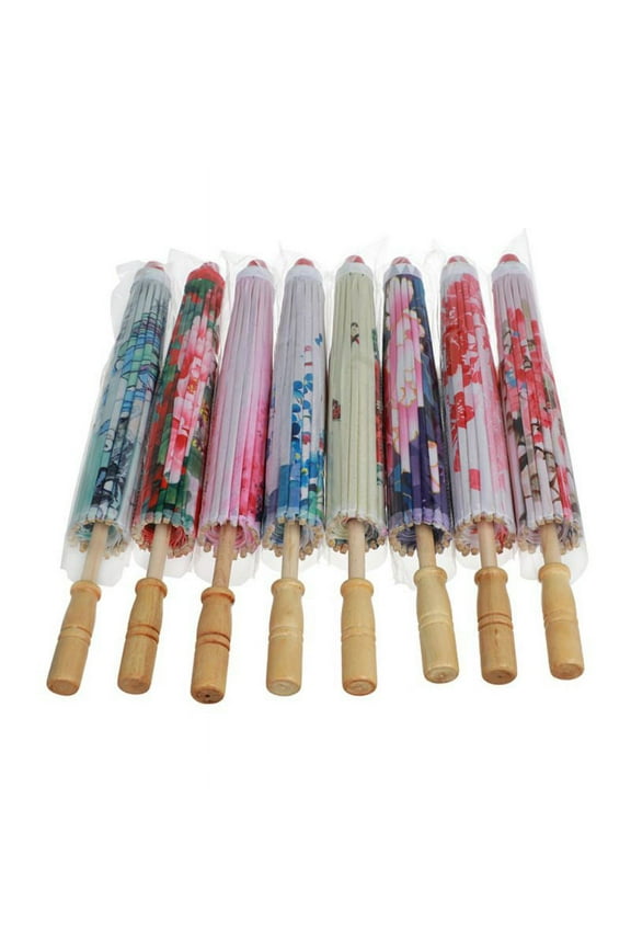 Oil Paper Umbrella Women Handmade Rainproof Handmade Umbrella Windproof Flower Pattern Chinese Classical Dance Umbrella