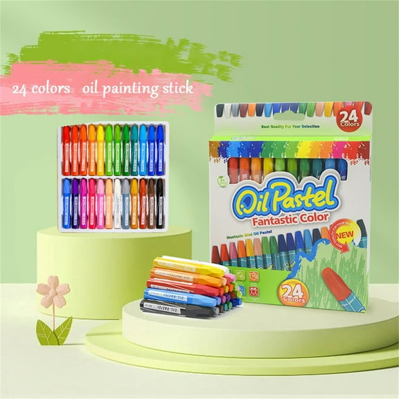 Oil Pastels 24 Assorted Colors Art Crayon Oil Paint Sticks Soft Pastels Set for k ids Indoor Activities Artists & Beginners Students Painting Drawing Art SupplieHexagonal oil pastels 24 colorsResin