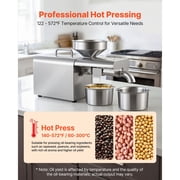 Oil Press Machine, 8.27 LBS/H Capacity, 750W Oil Extractor Machine, Automatic Electric Oil Maker for Home Commercial Use, 122 F - 572 F Hot Pressing for Peanuts Sesames Soybeans Almonds