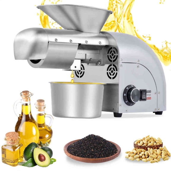 Oil Press Machine Oil Extractor 1800W Automatic Commercial Oil Expeller Extractor Cold & Hot Olive Press Stainless Steel Oil Press Machine For Avocado Eco